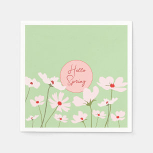 hallo roze rode kosmosbloemen servet