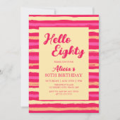 Hallo Roze Strepen Kleurrijk Kaart (Voorkant)