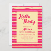 Hallo Roze Strepen Kleurrijk Kaart (Voorkant)