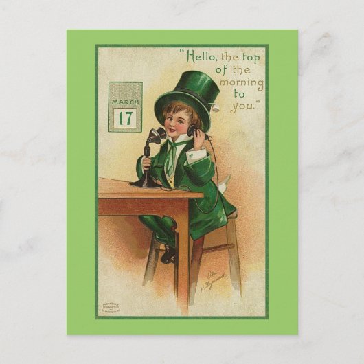 hallo, 's Morgens. Briefkaart (Voorkant)