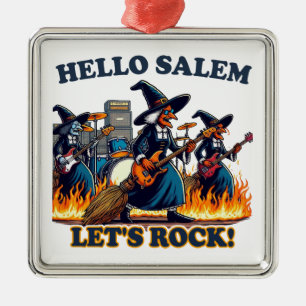 Hallo Salem Massachusetts Witch Rock Band Metalen Ornament