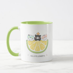 Hallo Schattigee Doodle Cats & Lemon Slice Mok