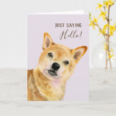 Hallo €? | Schattigee Shiba Inu Dog Kaart (Gele Bloem)