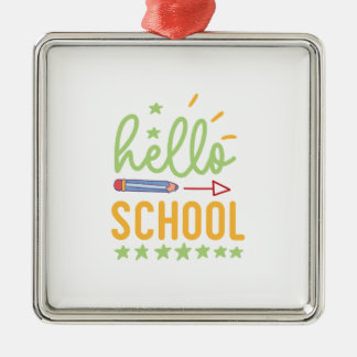 Hallo school metalen ornament