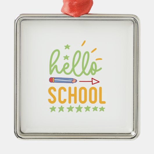 Hallo school metalen ornament (Voorkant)