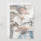 Hallo Script = 70 minimale foto 70ste verjaardag Kaart (Voorkant)