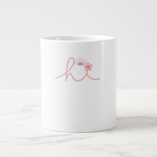 "hallo" Script Mountain Sunset Design Extra Grote Beker (Voorkant)