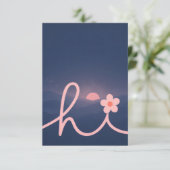 "hallo" Script Mountain Sunset Design Informatiekaartje (Staand voorkant)