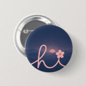 "hallo" Script Mountain Sunset Design Ronde Button 5,7 Cm (Voorkant /achterkant)