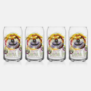 "HALLO" SHIBA INU BLIKVORM GLAS
