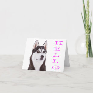 Hallo Siberische Husky Puppy Hond Blanke Notitieka Kaart