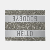 Hallo Silver Glitter Pattern Deurmat (Voorkant)