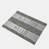Hallo Silver Glitter Pattern Deurmat (Schuin)