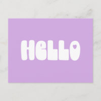 hallo Simple Retro Typografie Greeting in Lila