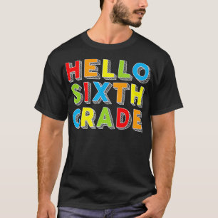 hallo Sith Grade Kinderen terug naar school 6e gra T-shirt