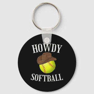 Hallo Softbal Cowboy Cowgirl Western Softbal Liefh Sleutelhanger