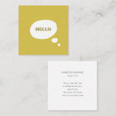 hallo- Speech Bubble business modern, minimalistis Vierkante Visitekaartje (Voorkant / Achterkant)