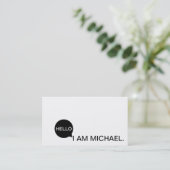 hallo Speech Bubble | Casual modern zwart-wit Visitekaartje (Staand voorkant)