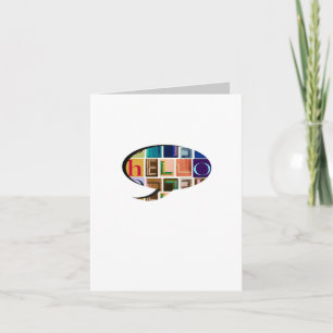 HALLO Speech Bubble Typography Wenskaart Kaart