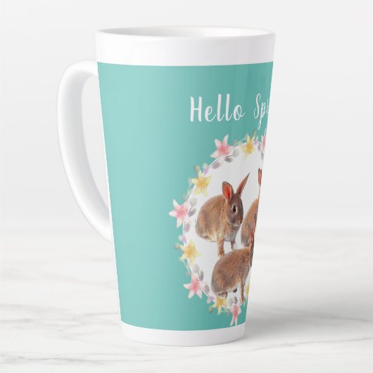 hallo Spring Bunny Rabbit Seasonal Latte Mok (Linkerhoek)