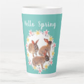 hallo Spring Bunny Rabbit Seasonal Latte Mok (Voorkant)