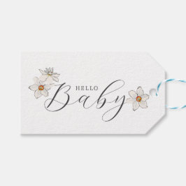 Hallo Spring Daffodil Baby Script baby shower Cadeaulabel