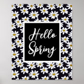 hallo Spring Daisy Floral Pattern Poster (Voorkant)