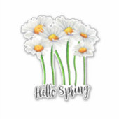 hallo Spring, Daisy Flowers Design Sticker (Voorkant)
