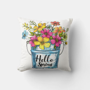 Hallo Spring Floral Bucket Kussen
