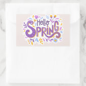 hallo Spring Floral Rechthoekige Sticker (Tas)