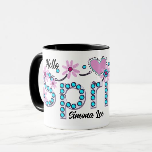 Hallo Spring Gepersonaliseerd cadeau Mok (Voorkant links)
