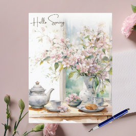Hallo · Spring Pastel Apple Blossoms Feestdagenkaart