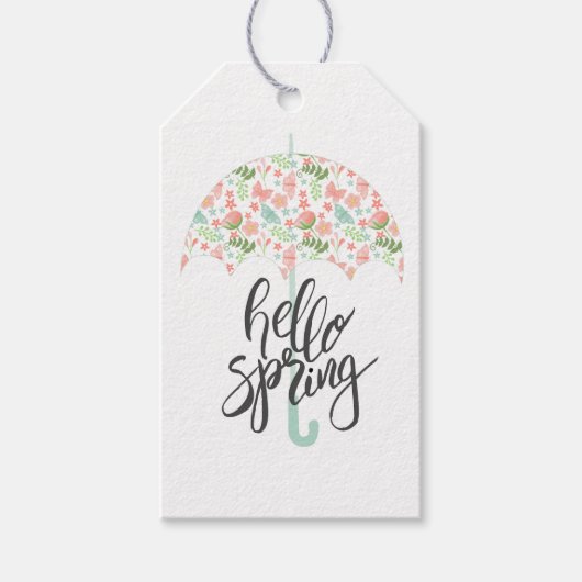 hallo Spring Umbrella Cadeaulabel (Voorkant)