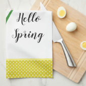 hallo Spring Yellow Daffodil Theedoek (Quarter Fold)