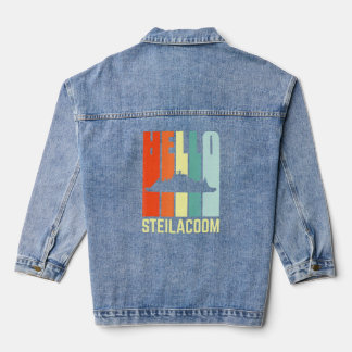 Hallo Steilacoom Zonsondergang Met Steilacoom Veer Denim Jacket