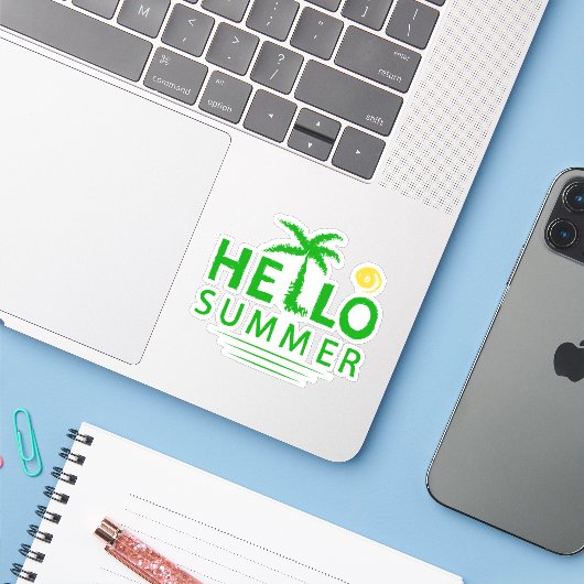 hallo sticker (Laptop met iPhone)