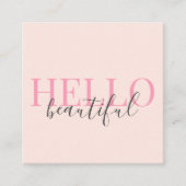 Hallo Stijlvol | Mooi Girly Script Blush Pink Vierkante Visitekaartje (Voorkant)