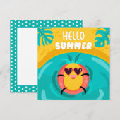 Hallo Stranddagen? Zomer Ananas Wenskaart (Voorkant / Achterkant)