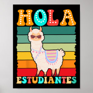Hallo Studenten Spaans Leraar Terug naar School Poster