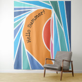 hallo Summer Barrel Wave and Sunset Wandkleed (In situ)