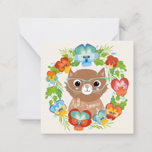 hallo Summer Cat Notitiekaartje (Voorkant)