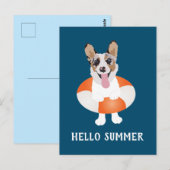hallo Summer Corgi Beach Dogs Briefkaart (Voorkant / Achterkant)