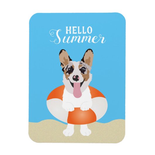 hallo Summer Corgi Beach Dogs Magneet (Verticaal)