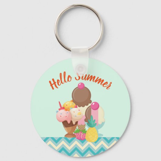 hallo Summer Ice Cream Delights Sleutelhanger (Voorkant)