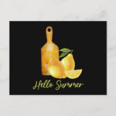hallo Summer Lemon Tropical Fruit Uitnodiging Briefkaart (Voorkant)