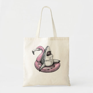 hallo Summer Matching Family Flamingo Pool Shark B Tote Bag