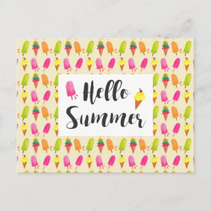 hallo Summer Popsicles en Ice Cream Briefkaart