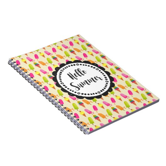 hallo Summer Popsicles en Ice Cream Notitieboek (Rechterzijde)