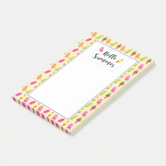 hallo Summer Popsicles en Ice Cream Post-it® Notes (Schuin)