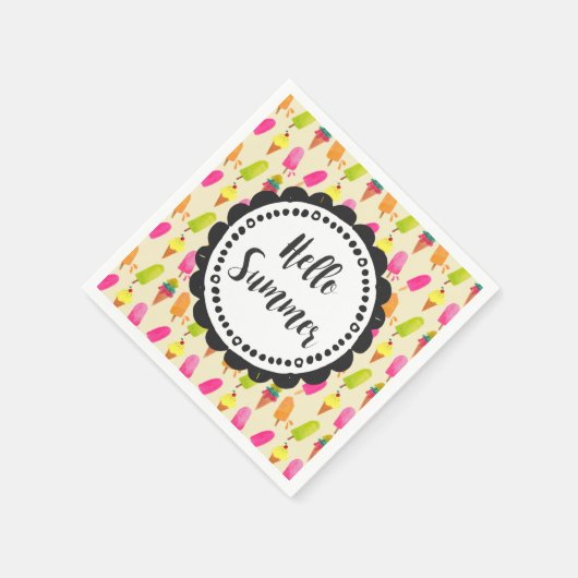 hallo Summer Popsicles en Ice Cream Servetten (Hoek)